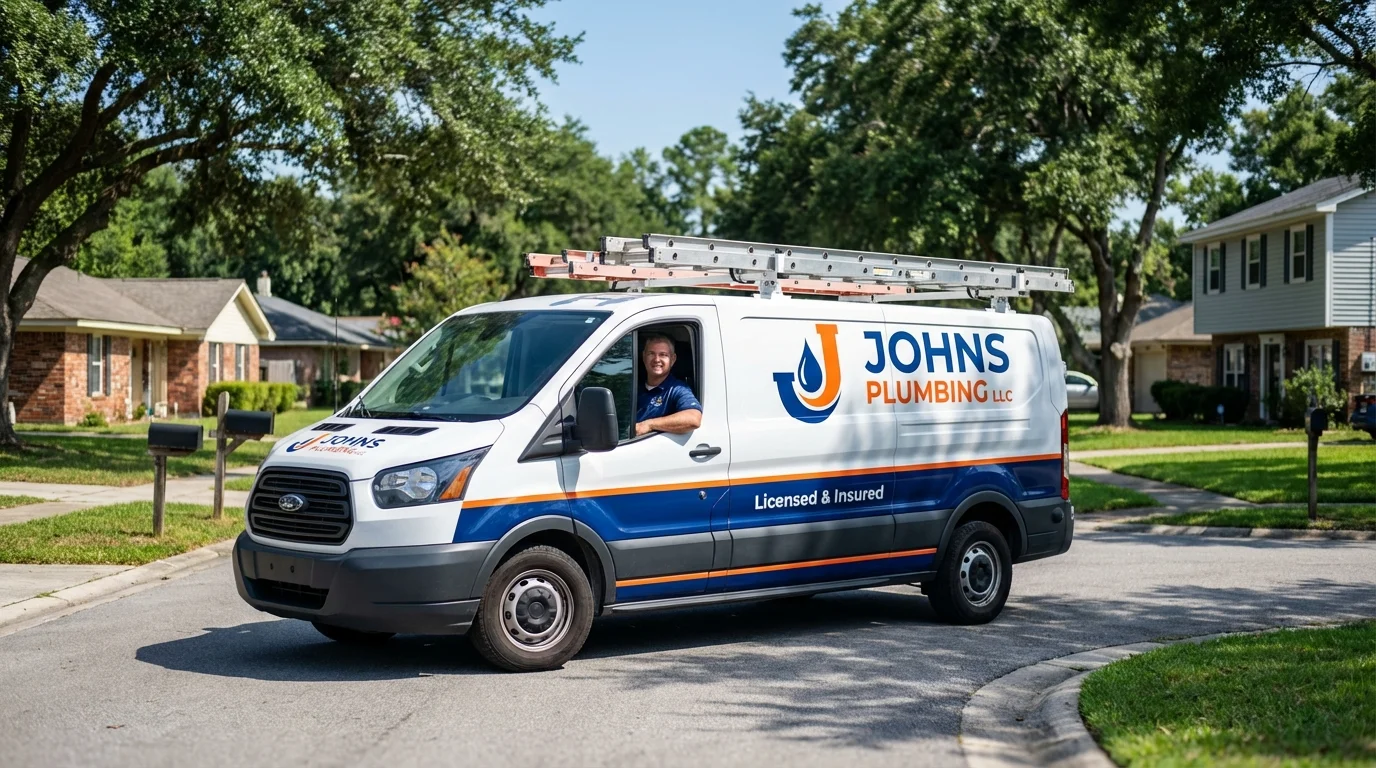 Johns Plumbing LLC service van in Carrier Mills, IL